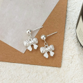 wholesale S925 Sterling Silver Bow Tassel Earrings for Women, Minimalist Luxury Ins Forest Style Ear Accessories-0-3