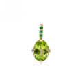 wholesale 9k Gold Japanese Minimalist Style Green Peridot and Tsavorite Pendant-0-0