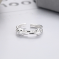 wholesale S925 Sterling Silver Korean Style Light Luxury Double Knot Open Ring Ins Aura Versatile Index Finger Ring for Women-0-2