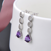 wholesale S925 Silver Rhinestone Minimalist OL Elegant Crystal Ear Stud Earrings for Women Wholesale-Earrings-Not with Silver Earrings 925 Silver