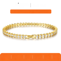 wholesale S925 Silver Moissanite Tennis Bracelet for Women with Prong Setting, European and American Design, Cross-Border Best Seller, Ready to Wholesale-3mm Moissanite (with certificate)  20.5cm