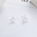 wholesale S925 Sterling Silver Korean Style Da Dongmen Creative Bow Pearl Ear Studs, Ins Versatile and Elegant Earrings-0-2