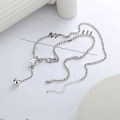 wholesale S925 Sterling Silver Korean-style Creative Dice Pendant Small Sphere Tassel Trendy Collarbone Chain Necklace-0-1