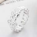 wholesale S925 Sterling Silver European and American Cross-Border Geometric Minimalist Tinfoil Textured Irregular Design Open Ring-0-2