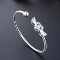 wholesale S990 Silver Korean Creative and Unique Sterling Silver Bracelet Accessory with Zircon, Fashionable Women's Trendy Jewelry for Dropshipping-Women's bracelet 990 sterling silver