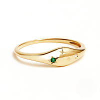 wholesale S925 Sterling Silver Zodiac Constellation Star Zircon Ring For Women, European And American Cross-border Creative Ins French Style-Gold-Taurus No. 7