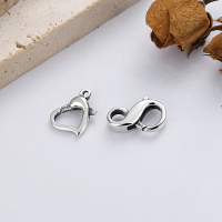 wholesale S925 Sterling Silver Spring Heart Clasp Twist Figure-8 Connector for DIY Bracelet Necklace Vintage Jewelry Accessories-089P/heart buckle about 0.8g S925 sterling silver