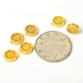 wholesale S925 silver plated with 24K gold, antique Nepalese gold round openwork carved spacer beads, DIY accessory beads-0-1