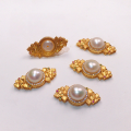 wholesale S925 gold-plated silver natural pearl spacer bead ruyi round platform hand plaque peanut pendant bracelet string DIY semi-finished product-0-2