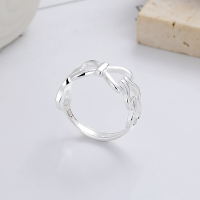 wholesale S925 Silver Fashionable Korean and Japanese Trendy Bow Geometric Creative Versatile Open Ring-YDJ1131/approx. 3.2g>Adjustable opening