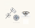 wholesale S925 Silver Round Moissanite Stud Earrings Bubble Couple Style, Fashionable and Versatile Elegant Ear Accessories-0-7
