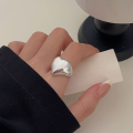 wholesale S925 Sterling Silver Open Heart Ring for Women, Korean Spring and Summer New Ins Trendy Versatile Heart-shaped Personality Ring-0-2