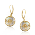 wholesale 925 Silver Gilded Elegant Snowflake Star Cross Coin Yellow Pearl Earrings for Mother-0-0