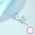 wholesale Metal: 925 Sterling Silver Earrings for Women, Minimalist and Versatile Ins Style with a High-End Feel, Featuring Heart, Star, and Moon Designs-0-2