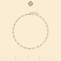 wholesale 925 Silver European and American Fashion Stackable Necklace for Women, Versatile for Autumn and Winter, Moissanite Chain, Cross-Border Ins Style Pendant Choker-Moissanite 4.0mm 45+5cm