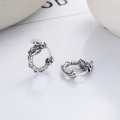 wholesale S925 sterling silver Chinese zodiac Year of the Dragon ear clips, artistic vintage ethnic Chinese-style unisex earrings-0-1