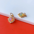 wholesale S925 Gold-Plated Silver with Inlaid Natural Opal DIY Bracelet Necklace Accessory Pendant Original Jewelry-0-7