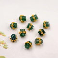 wholesale S925 silver gold-plated natural A-grade blue water jadeite butterfly barrel bead accessory DIY spacer bead semi-finished product-0-6