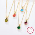 wholesale 925 Sterling Silver December Birthstone Necklace, Small and Exquisite, Versatile Pendant with Luxury Zirconia Setting for Women-0-0