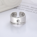 wholesale S925 Sterling Silver Korean-style Minimalist Creative Interlocking Stackable Trendy Open Adjustable Ring for Women-0-2