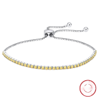 wholesale S925 Sterling Silver Tennis Chain with Black Zircon Round Stones, Factory Direct Wholesale-2.0mm zirconium, adjustable: 16-23cm Weight: 2.89g 925 silver