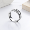 wholesale S925 Sterling Silver Korean-style Geometric Openwork Love Heart Line Crossover Minimalist Ring-0-0