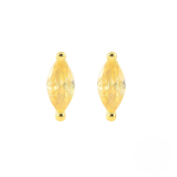 wholesale S925 Sterling Silver Colorful Marquise Single Zircon Stud Earrings,ins-Gold-Golden Diamond