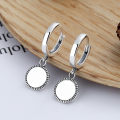 wholesale S925 Sterling Silver Cloud Tide Pavilion Hip-hop Street Style Lace Good Luck Ear Clasp Trendy Versatile Item Lucky Earrings-0-1