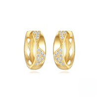 wholesale 925 Sterling Silver With Zirconia Exquisite Super Sparkly Stackable Ear Cuff,ins。-Gold#3 925 Silver