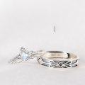 wholesale S925 Sterling Silver Maker Princess and Knight Couple Rings, New Creative Korean-style Holiday Gift for Couples-0-0