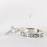 wholesale S925 Sterling Silver Maker Princess and Knight Couple Rings, New Creative Korean-style Holiday Gift for Couples-Knight Ring - Single Men's Ring (One) &gt; Adjustable Opening