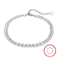 wholesale S925 Sterling Silver Ankle Chain with Layered Cross Shiny O-Link, Plated in 14K Gold, Factory Direct, Cross-Border-0-30