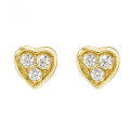 wholesale 10K Gold Japanese Sweet Forest-style Heart-shaped Moissanite Stud Earrings/Necklace Versatile Wholesale from Manufacturer-0-0