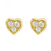wholesale 10K Gold Japanese Sweet Forest-style Heart-shaped Moissanite Stud Earrings/Necklace Versatile Wholesale from Manufacturer-Moissanite earrings 10k