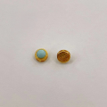 wholesale S925 gold-plated metal round bead setting semi-finished DIY component bracelet accessory with natural lapis lazuli-0-2