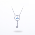 wholesale S925 silver cross-border new creative tear drop necklace with zircon, Korean-style fashion jewelry-0-0