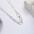 wholesale S925 Sterling Silver Irregular Patchwork Chain Trendy Versatile Women's Collarbone Necklace-0-2