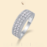 wholesale S925 Silver Cross-Border New Arrival Time Luck Ring with Moissanite, Hot Sale on Amazon and Temu from Source Wholesale-Moissanite 74 pieces US No. 7