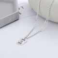 wholesale S925 Sterling Silver Korean-style Minimalist Pearl Chain with Square Pendant Mevsme Collarbone Necklace-0-0