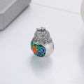 wholesale S990 Silver Retro Vintage Ethnic Style Openable Sachet Enamel Craft Fortune Pot DIY Accessory Pendant-0-1