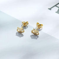wholesale 925 Silver Korean Style Cute Fox Ear Studs, Dunli Jewelry Daily Wear Versatile Personality Earrings, One Piece Dropshipping-Jade Fox Earrings 925 Silver