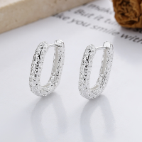 wholesale S925 Sterling Silver European and American Cross-Border Oval Concave-Convex Texture Ear Clips Ins Light Luxury Style Elegant Women's Earrings-151FR/approx. 4.8g>925 silver
