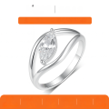 wholesale S925 Sterling Silver Marquise Moissanite Ring, Simple and Fashionable Hollow Design, Amazon Best-Seller-0-0