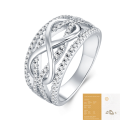 wholesale 925 Sterling Silver Exaggerated Fashion Hollow-Out 3D Figure-8 Ring, Tarnish-Proof, Niche Design with High-End Feel-0-6