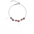 wholesale S925 Sterling Silver New Design Sense Natural Sapphire Bracelet for Women, European and American Style, Set with Garnet-0-6
