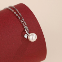 wholesale S925 Sterling Silver Pearl Necklace, Autumn/Winter High-End Luxury Choker, Fashionable Elegant Diamond-Encrusted Necklace for Wholesale-00863-Necklace>925 Silver
