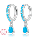 wholesale 925 Sterling Silver Small and Exquisite Ear Hoops for Women with Inlaid Diamond-Colored Zirconia Dopamine Earrings for Cross-Border Supply Wholesale-0-8
