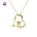 wholesale S925 Silver Japanese Whimsical Owl Synthetic Opal Pendant White Opal Jewelry Necklace-0-0