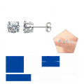 wholesale S925 Sterling Silver Classic Four-Prong Stud Earrings with Moissanite (01/03/05/1/2/3 Carat) for Men and Women-0-24