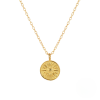 wholesale S925 Sterling Silver Classic Vintage Sunflower Pendant Necklace, A Cross-border Bestseller In Women's Light Luxury Fashion-Gold